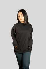 Plain full sleeve oversize tshirts(Black)