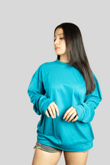 Plain full sleeve oversize tshirts(Sky Blue)