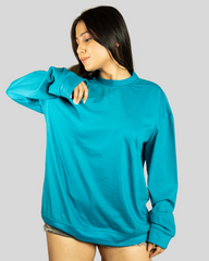 Plain full sleeve oversize tshirts(Sky Blue)