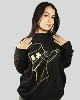 Dab full sleeve oversize tshirt(Black)