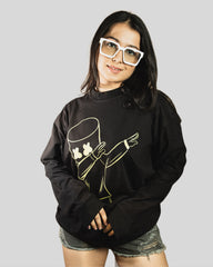 Dab full sleeve oversize tshirt(Black)