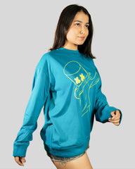 Dab full sleeve oversize tshirt(Sky Blue)