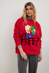 Wefree printed oversize sweatshirt