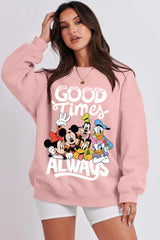 Good times always printed oversize sweatshirt