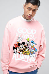 Good times always printed oversize sweatshirt