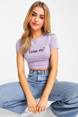 Crop: Excuse Me Tee for women