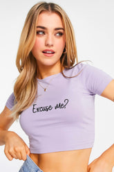 Crop: Excuse Me Tee for women