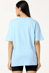 Basic Sky blue Oversize T-shirt for women