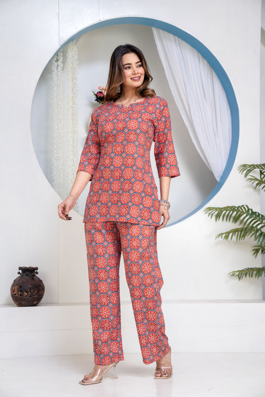 Printed Cord Set for women