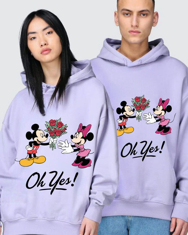 Lavender OH YES COUPLE HOODIE