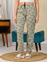 Sea Green Printed pyjama for women