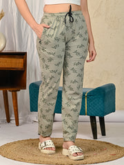 Sea Green Printed pyjama for women