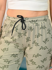 Sea Green Printed pyjama for women