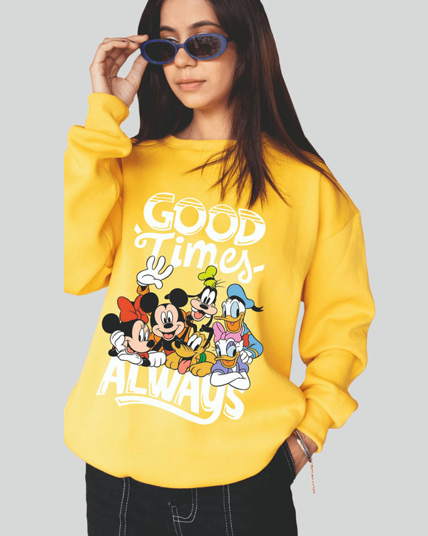 Good times always printed oversize sweatshirt
