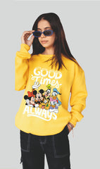 Good times always printed oversize sweatshirt