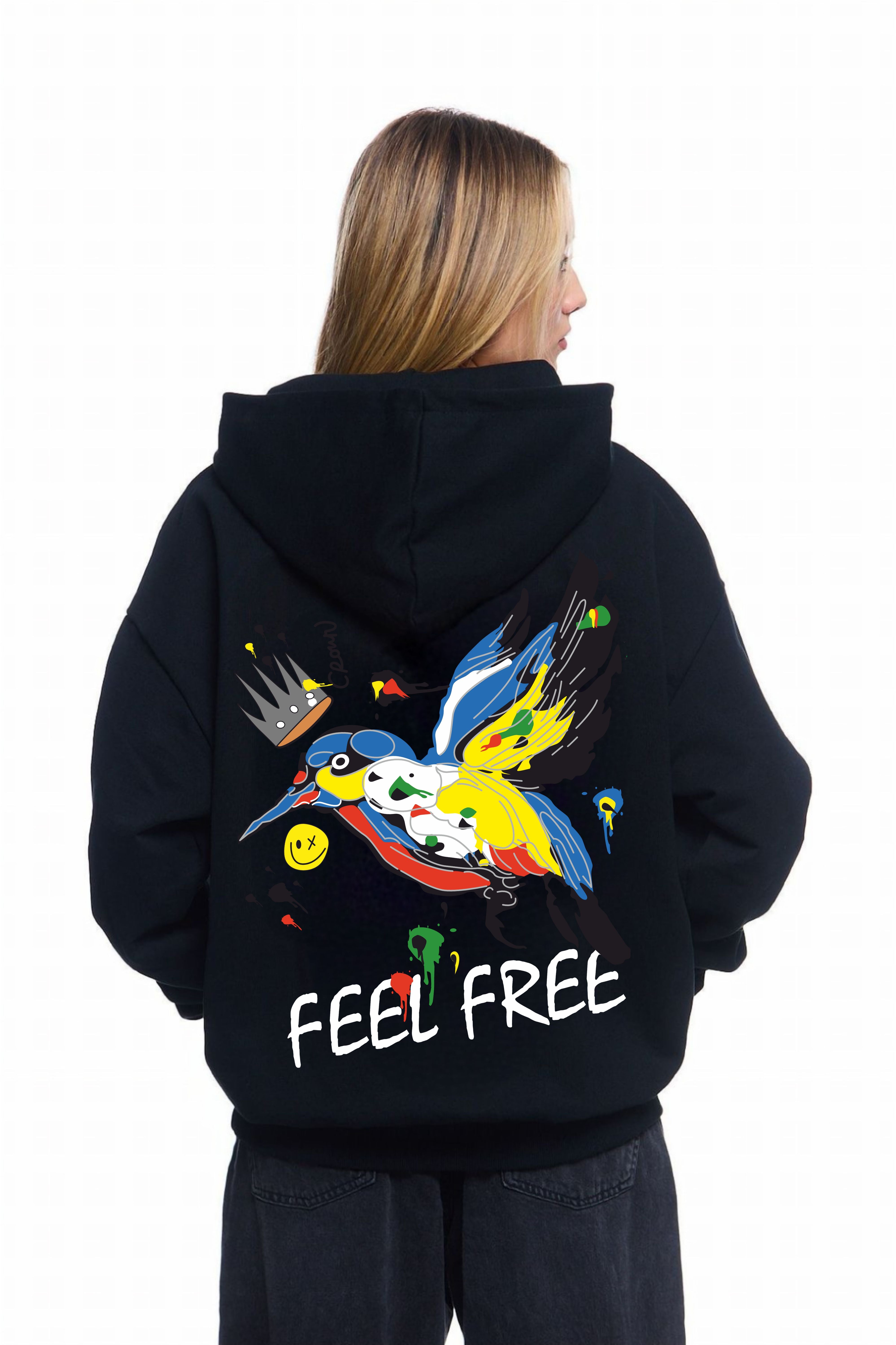 Feel Free Printed HOODIE