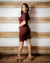 Ribbed bodycon skirt top