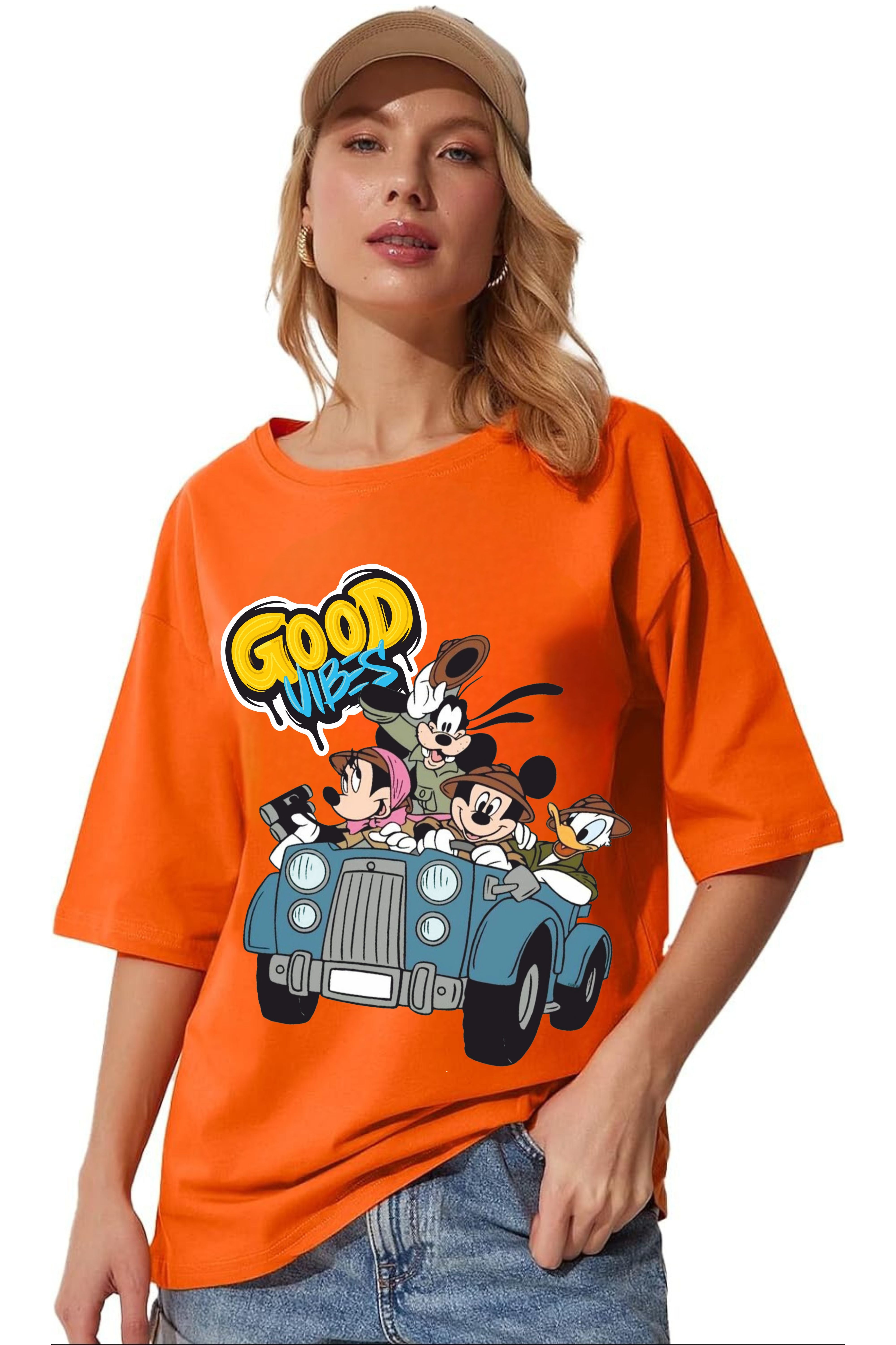 Mickey Vibes Printed T-shirt for women