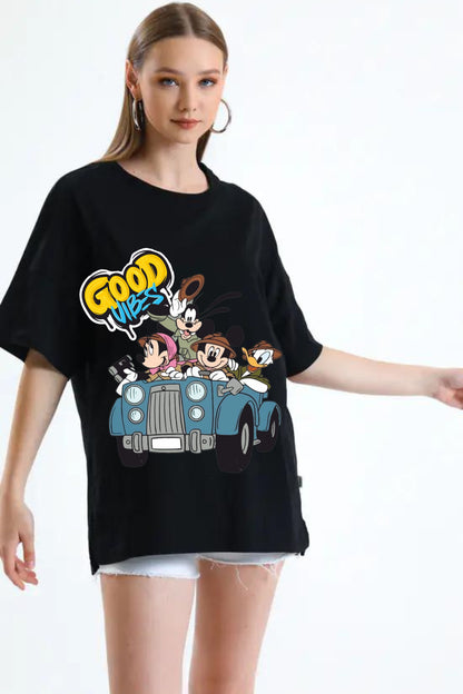 Mickey Vibes Printed T-shirt for women