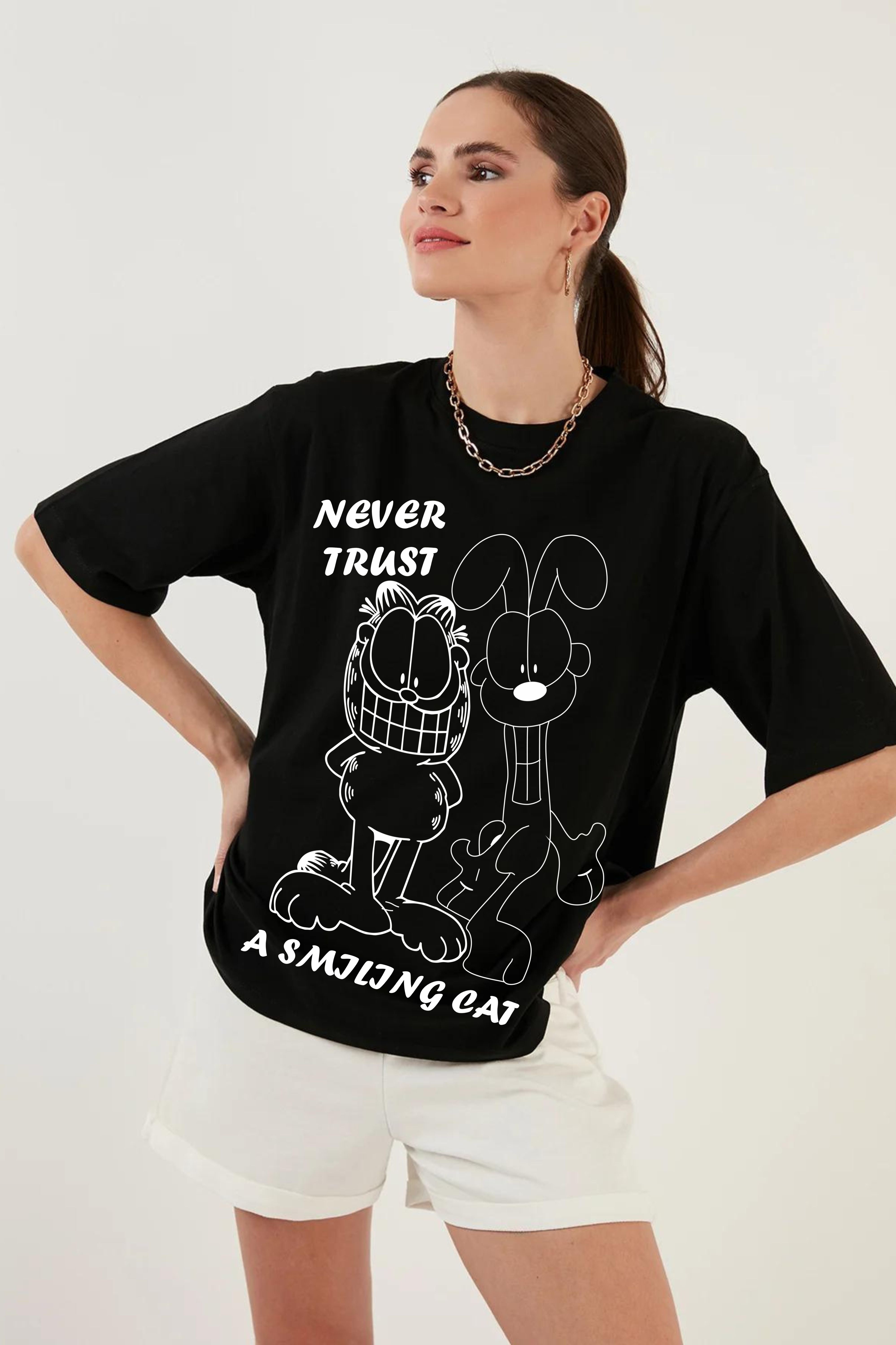 Smiling Cat Oversize T-shirt for women