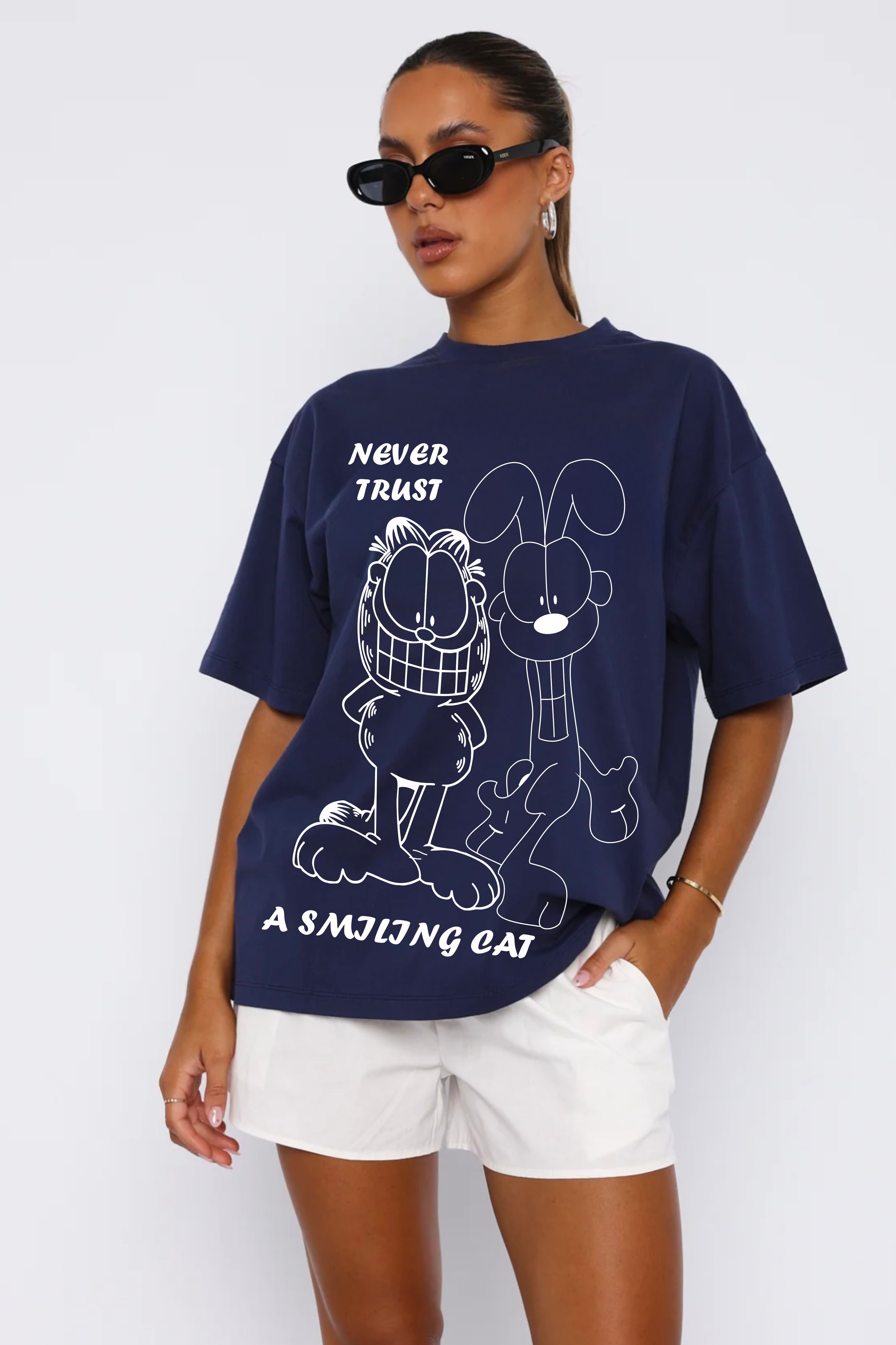Smiling Cat Oversize T-shirt for women