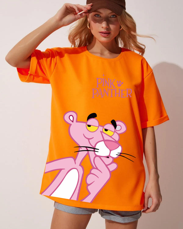 Cute Pink Panther Printed Tshirt for women