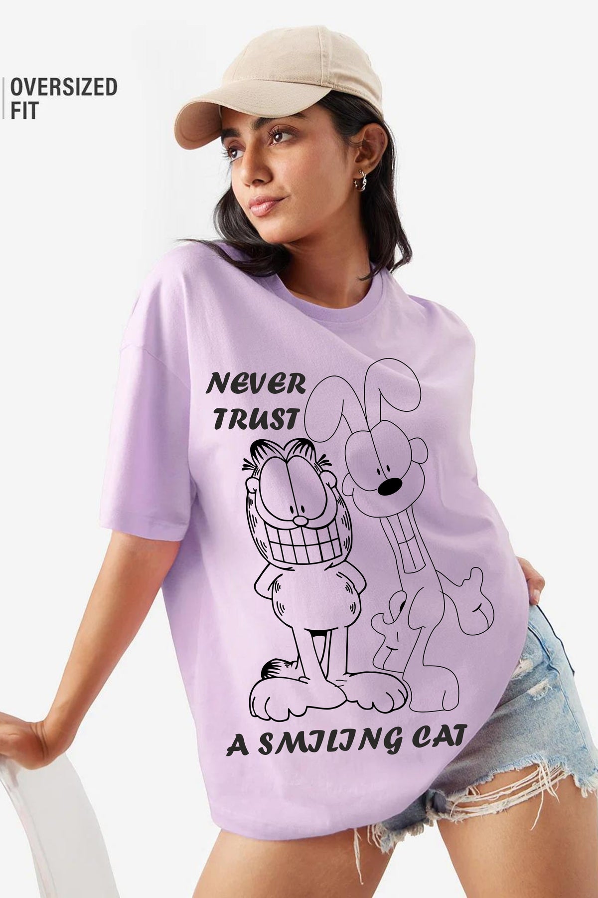 Smiling Cat Oversize T-shirt for women