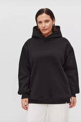 Black Solid Oversize Hoodie