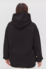 Black Solid Oversize Hoodie