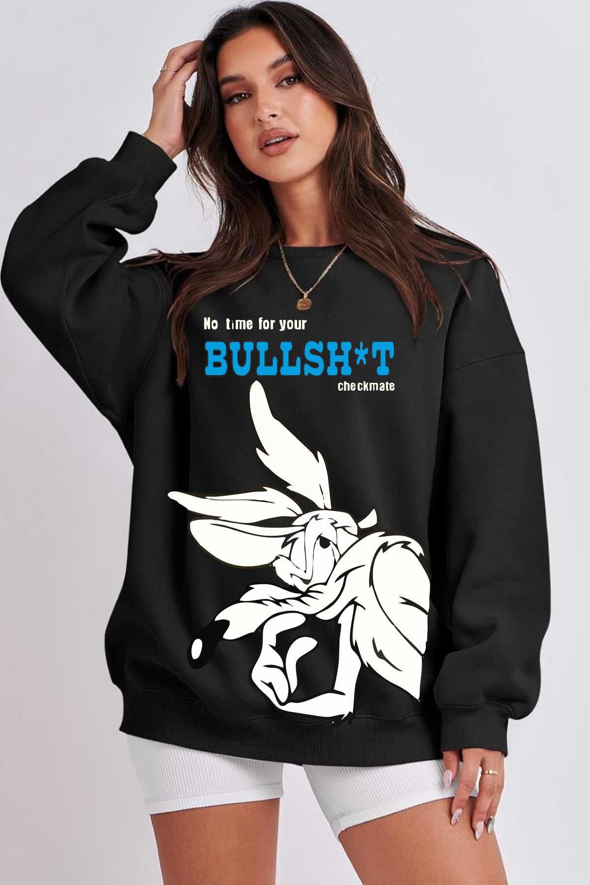 Checkmate Oversize Printed Sweatshirt