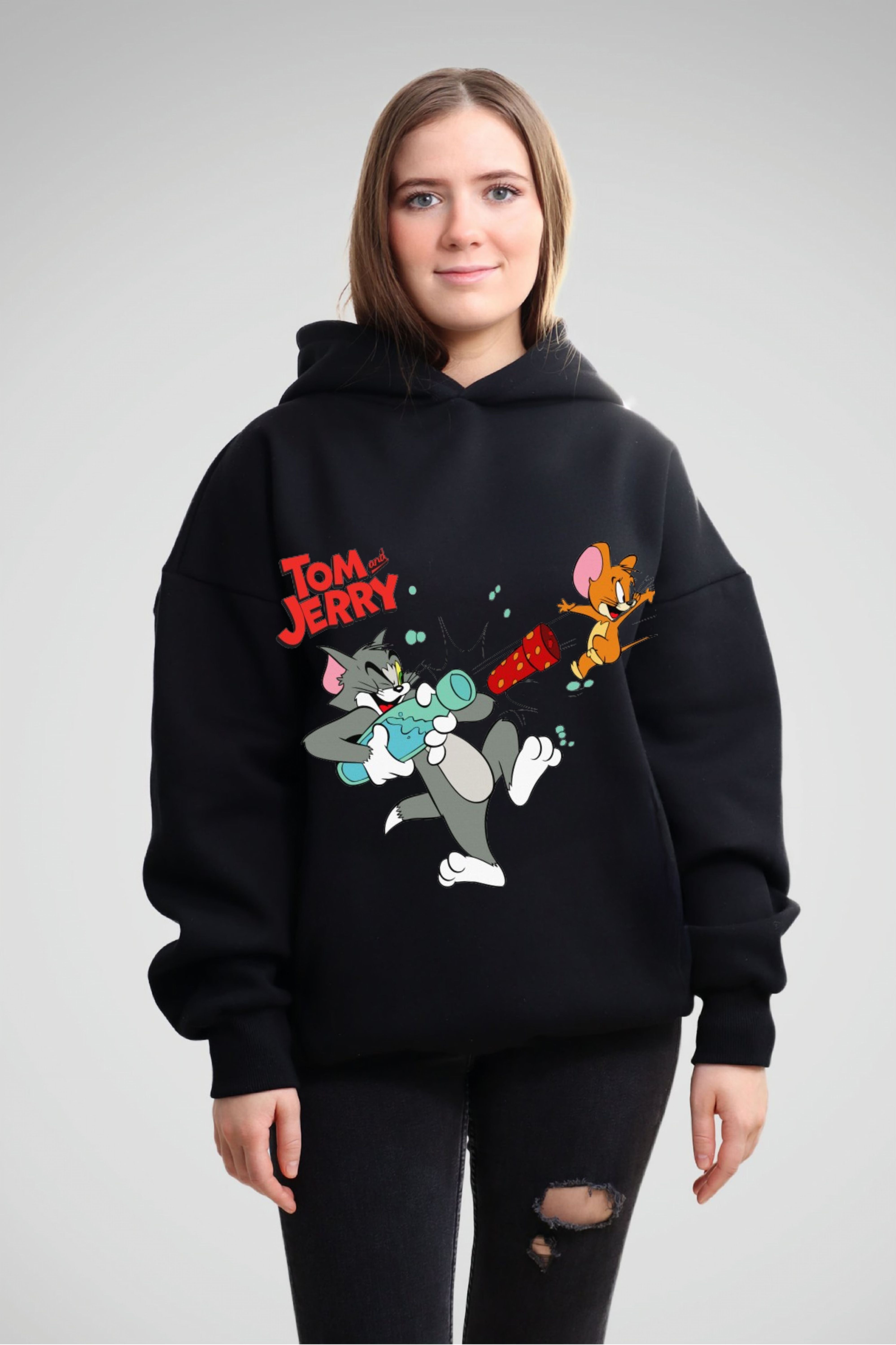 Tom and Jerry Printed Hoodie