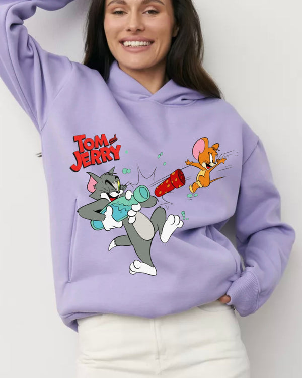 Tom and Jerry Printed Hoodie