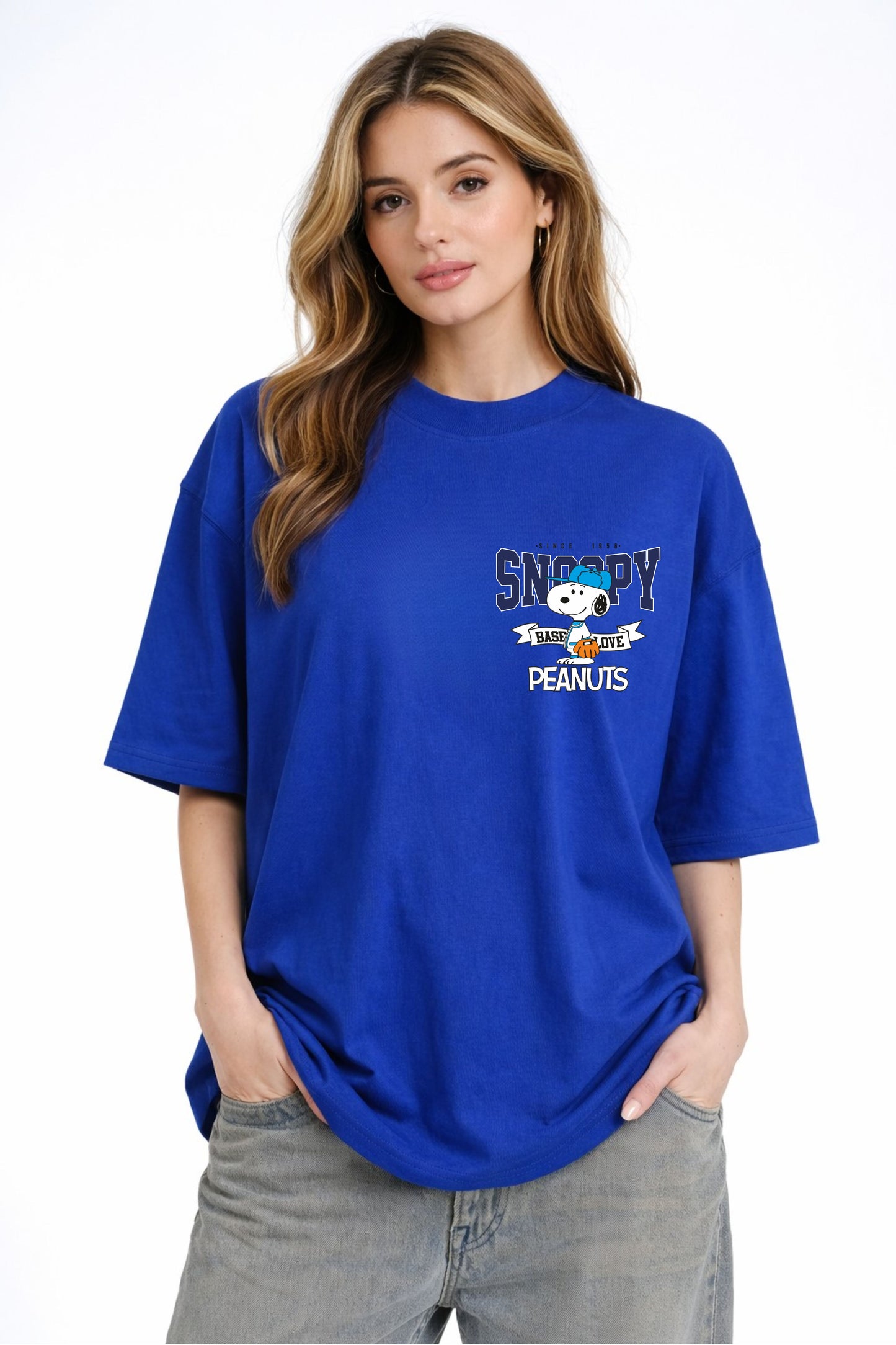 SNOOPY PRINTED OVERSIZE T-SHIRT