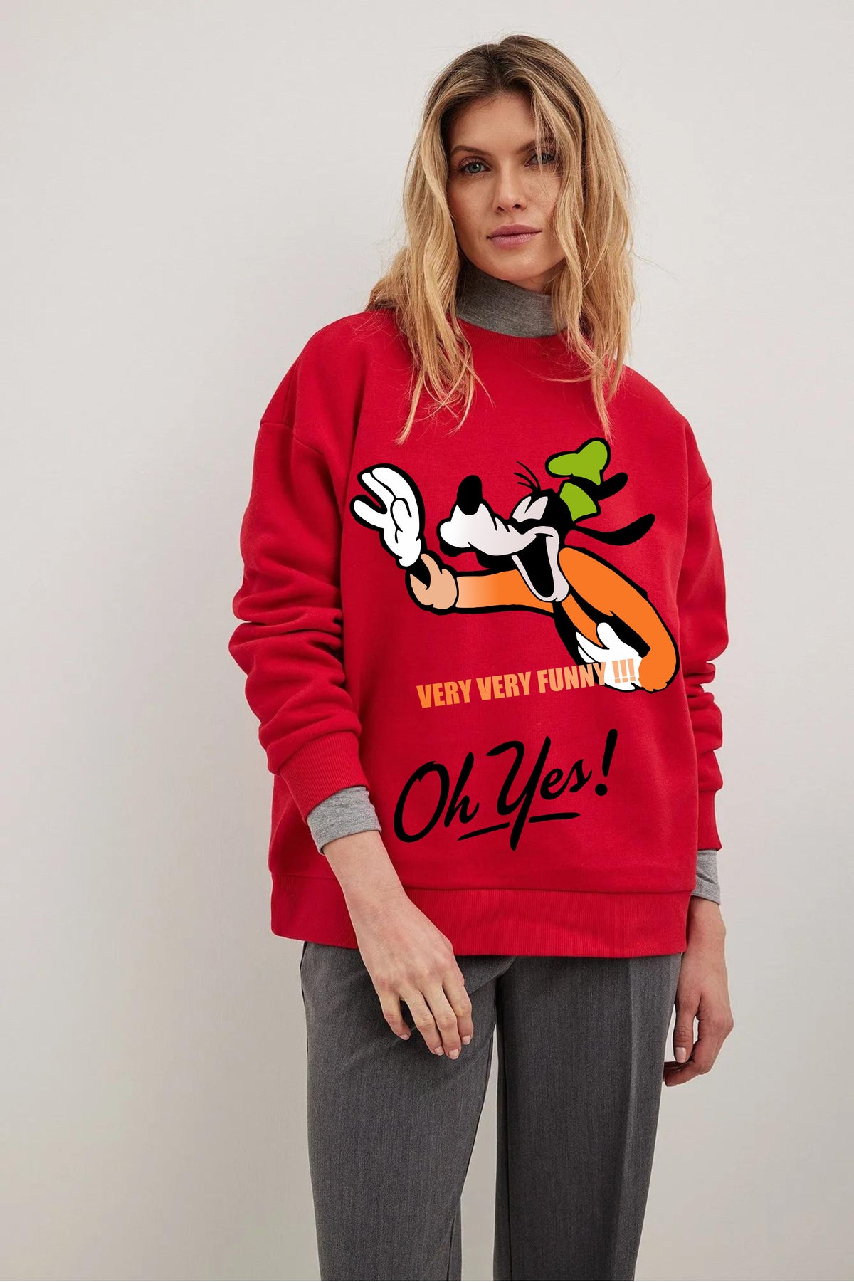 Funny You oversize Printed Sweatshirt
