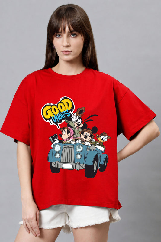 Mickey Vibes Printed T-shirt for women