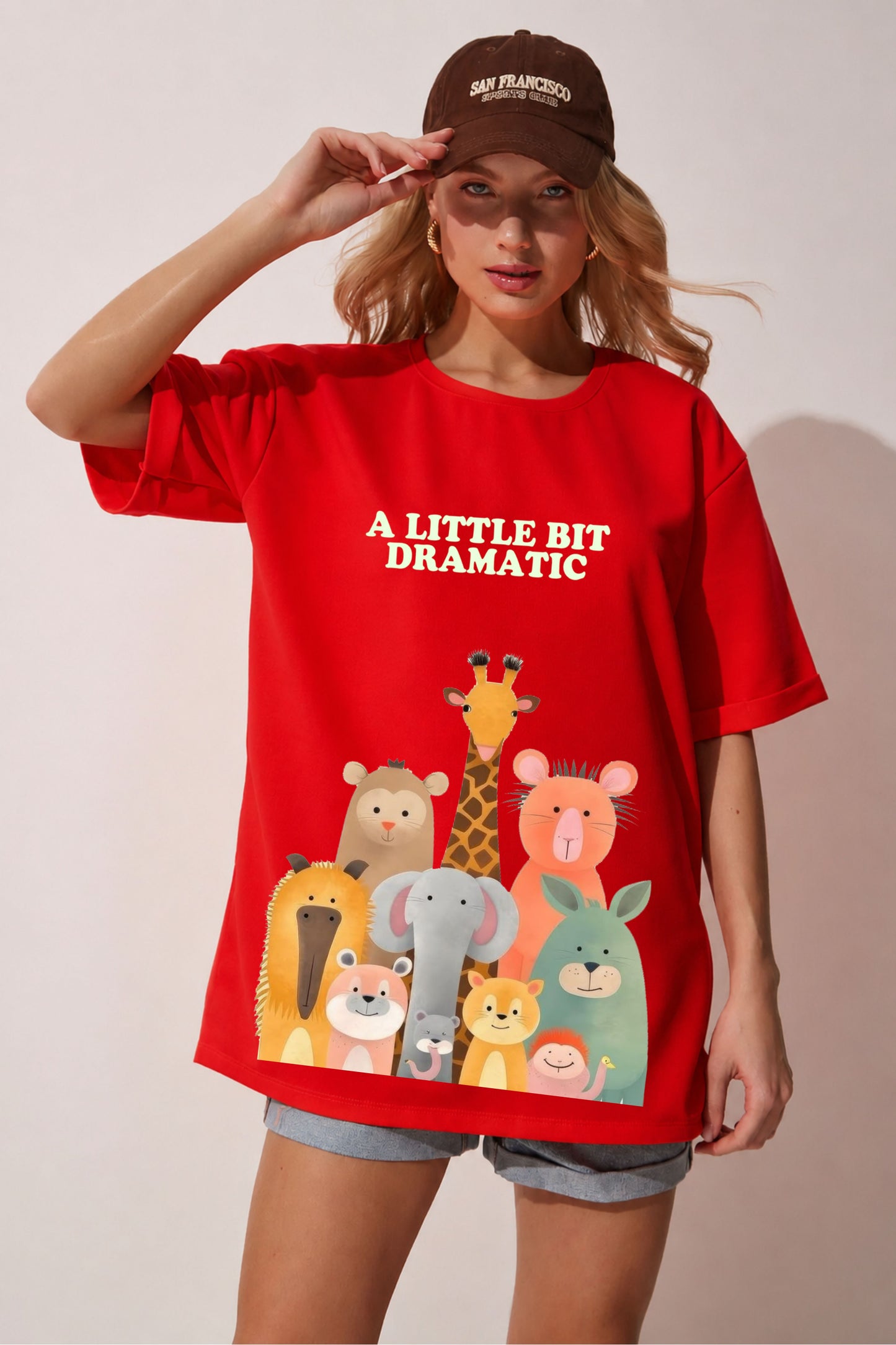 Animal Printed Oversize Tee