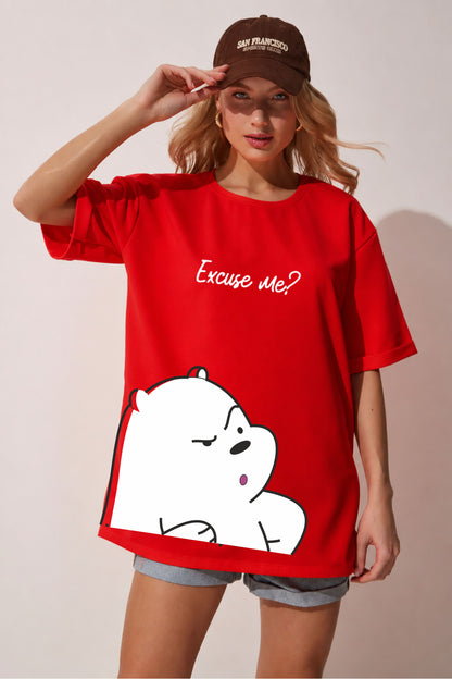 White Panda Oversize T-shirt for women