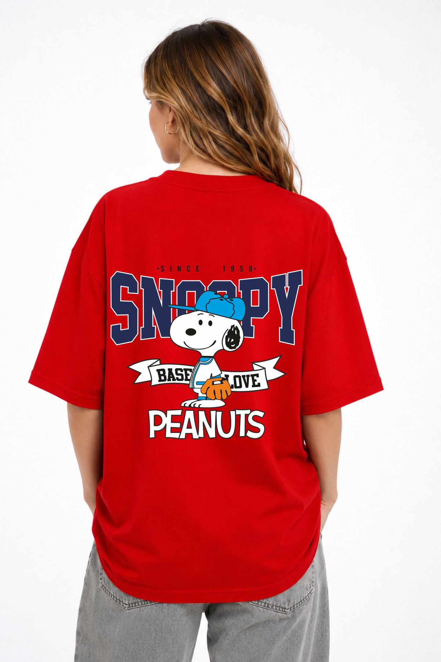 SNOOPY PRINTED OVERSIZE T-SHIRT