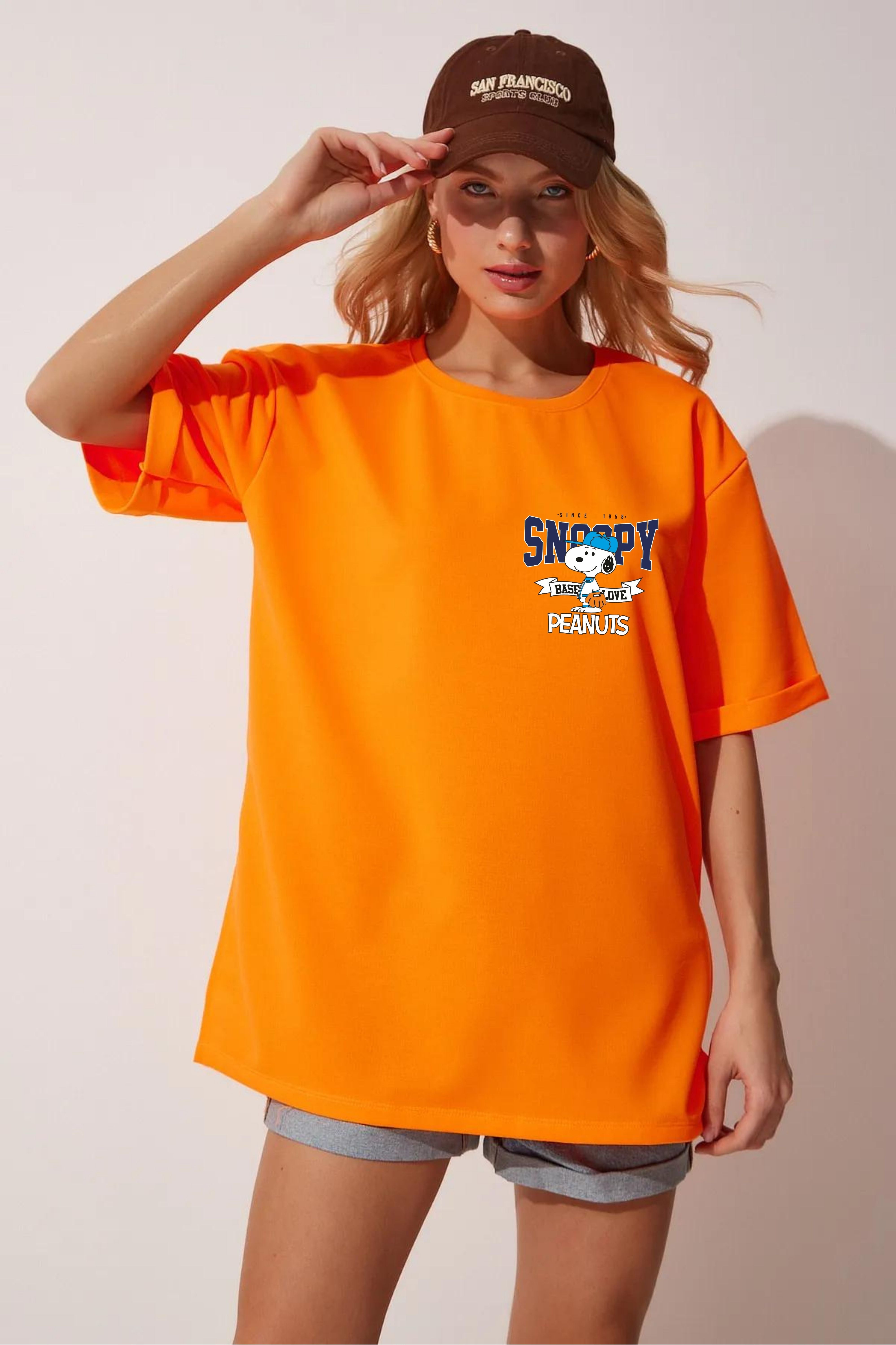 SNOOPY PRINTED OVERSIZE T-SHIRT