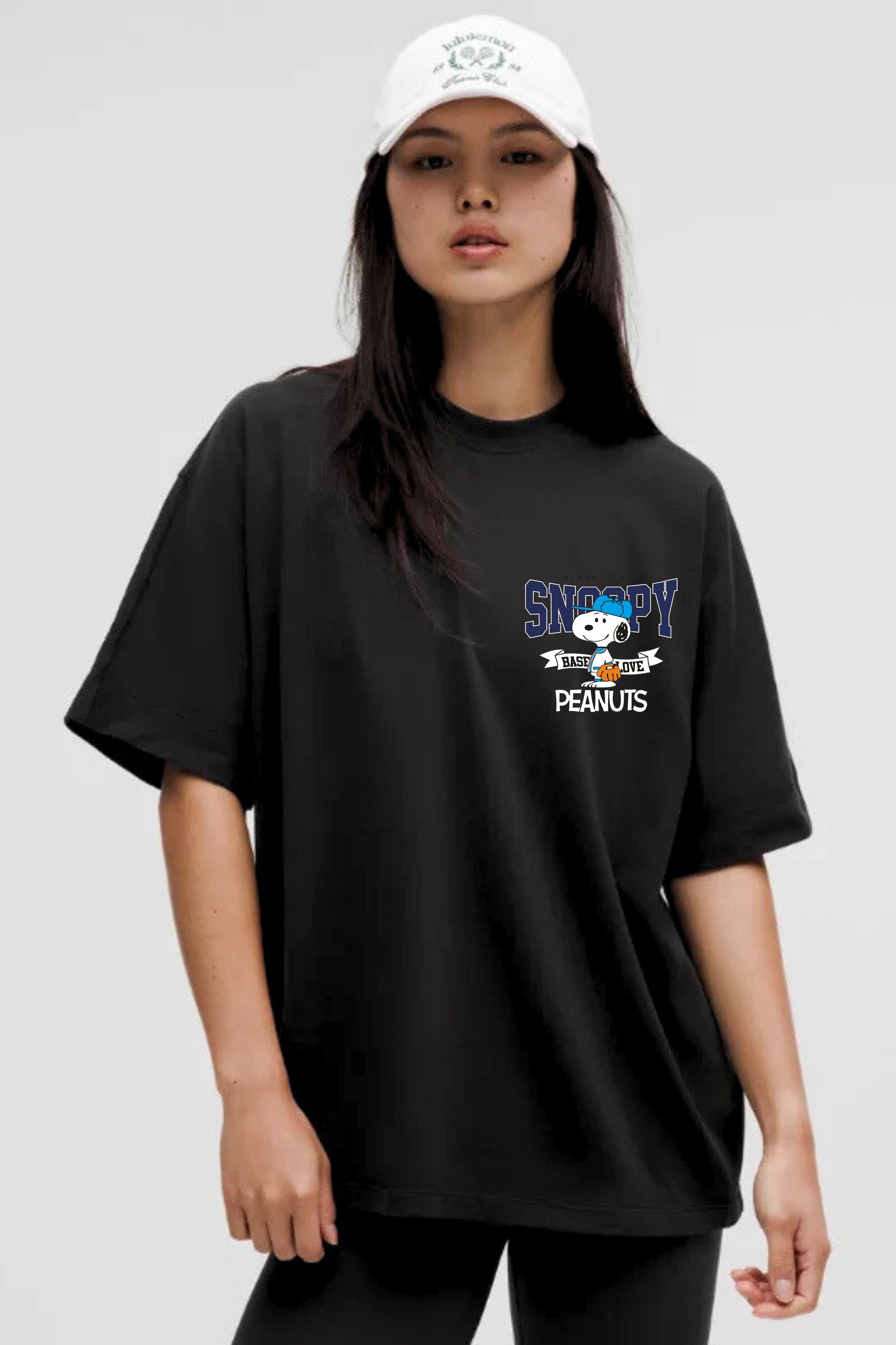 SNOOPY PRINTED OVERSIZE T-SHIRT