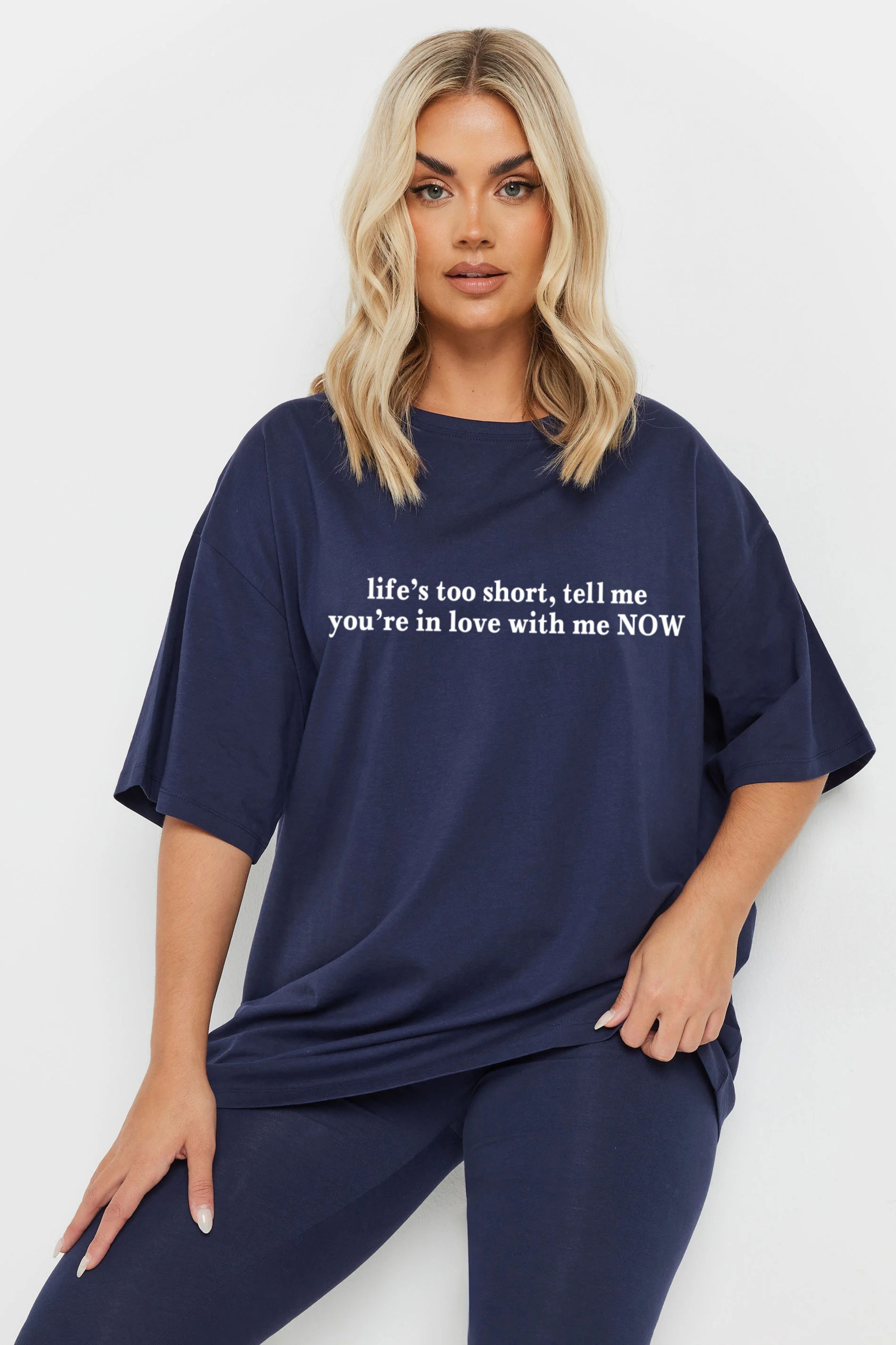 Life's Short Oversize printed Tshirt