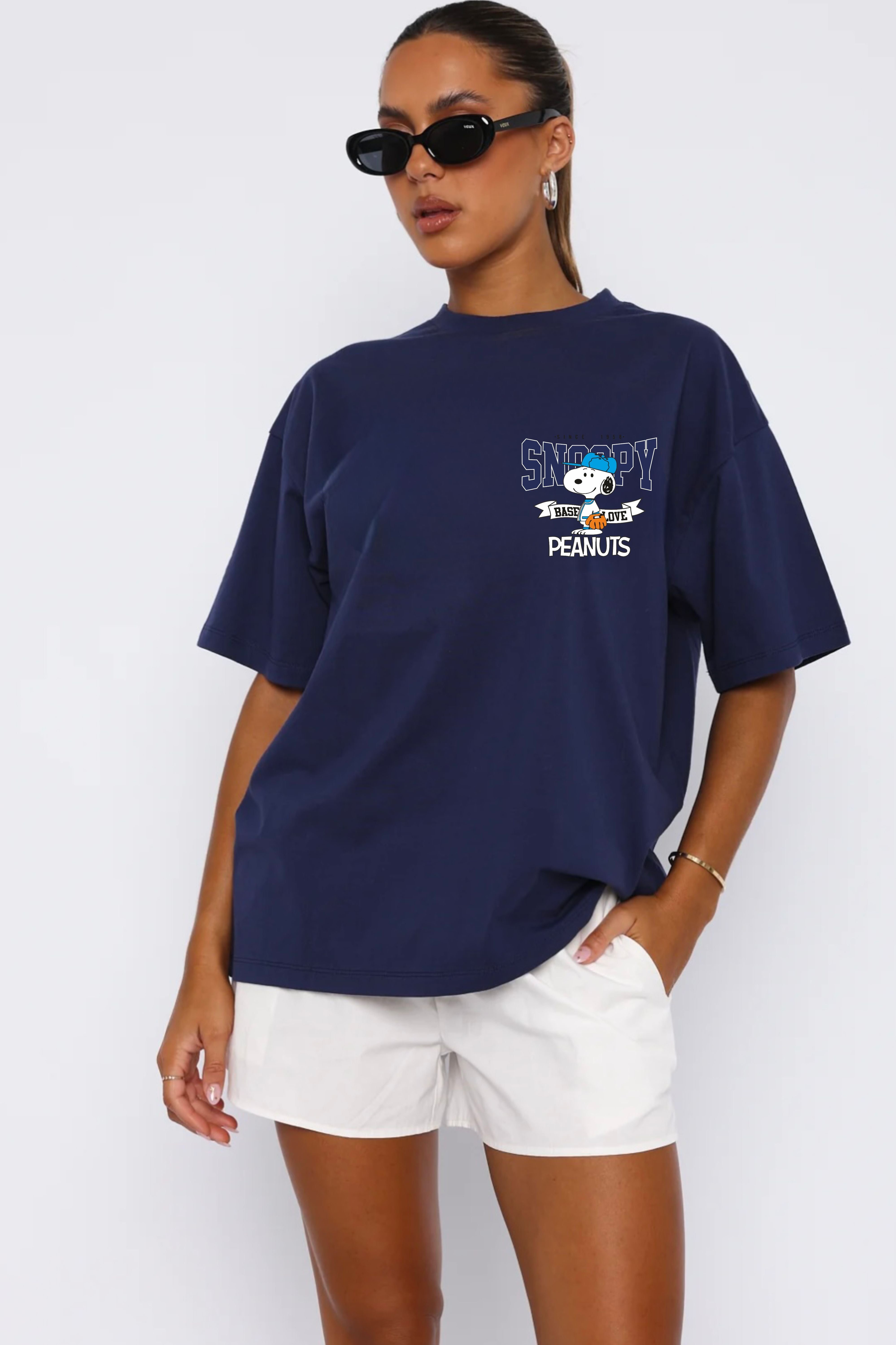 SNOOPY PRINTED OVERSIZE T-SHIRT