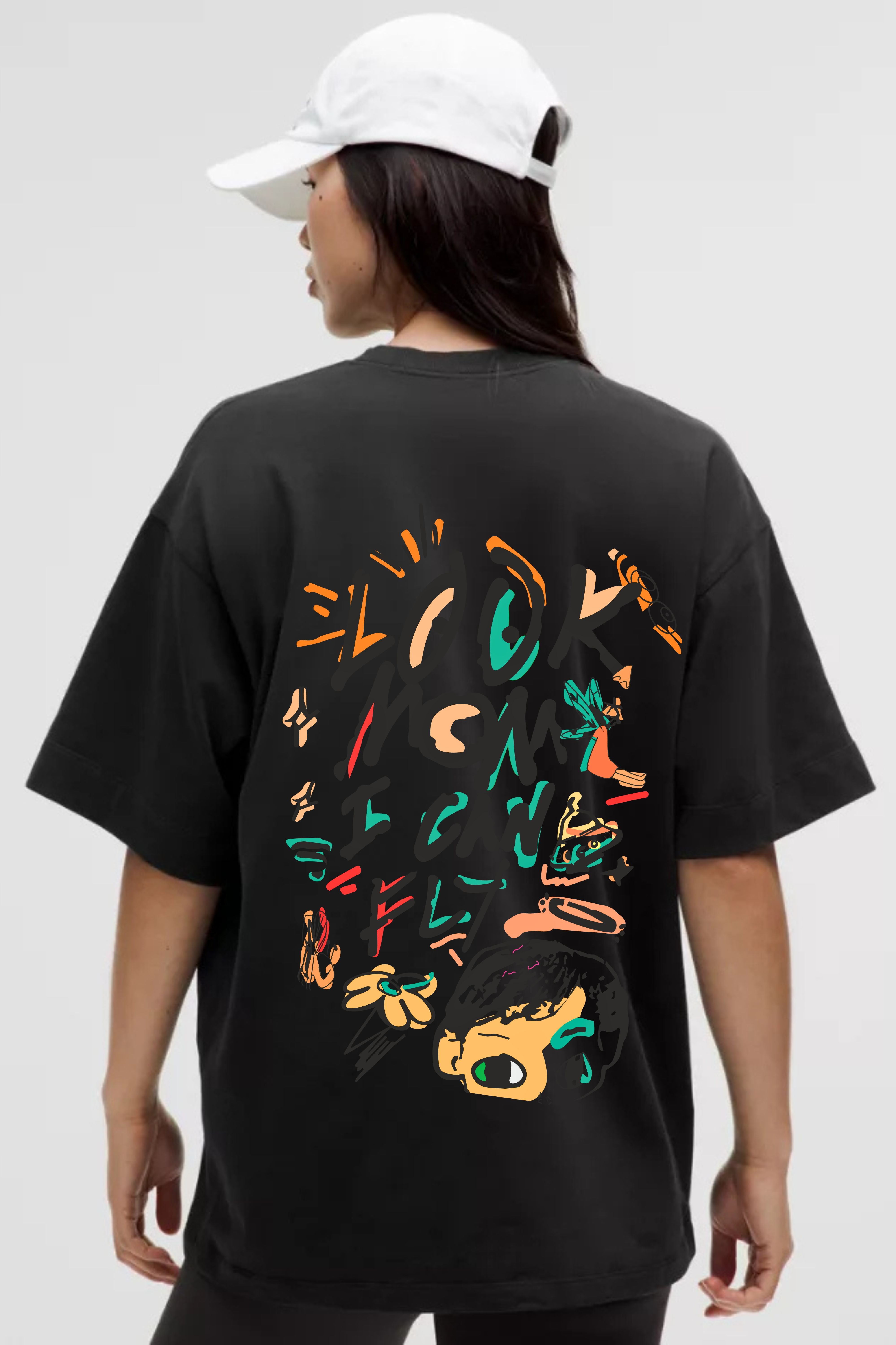 I can fly oversize printed T-shirt