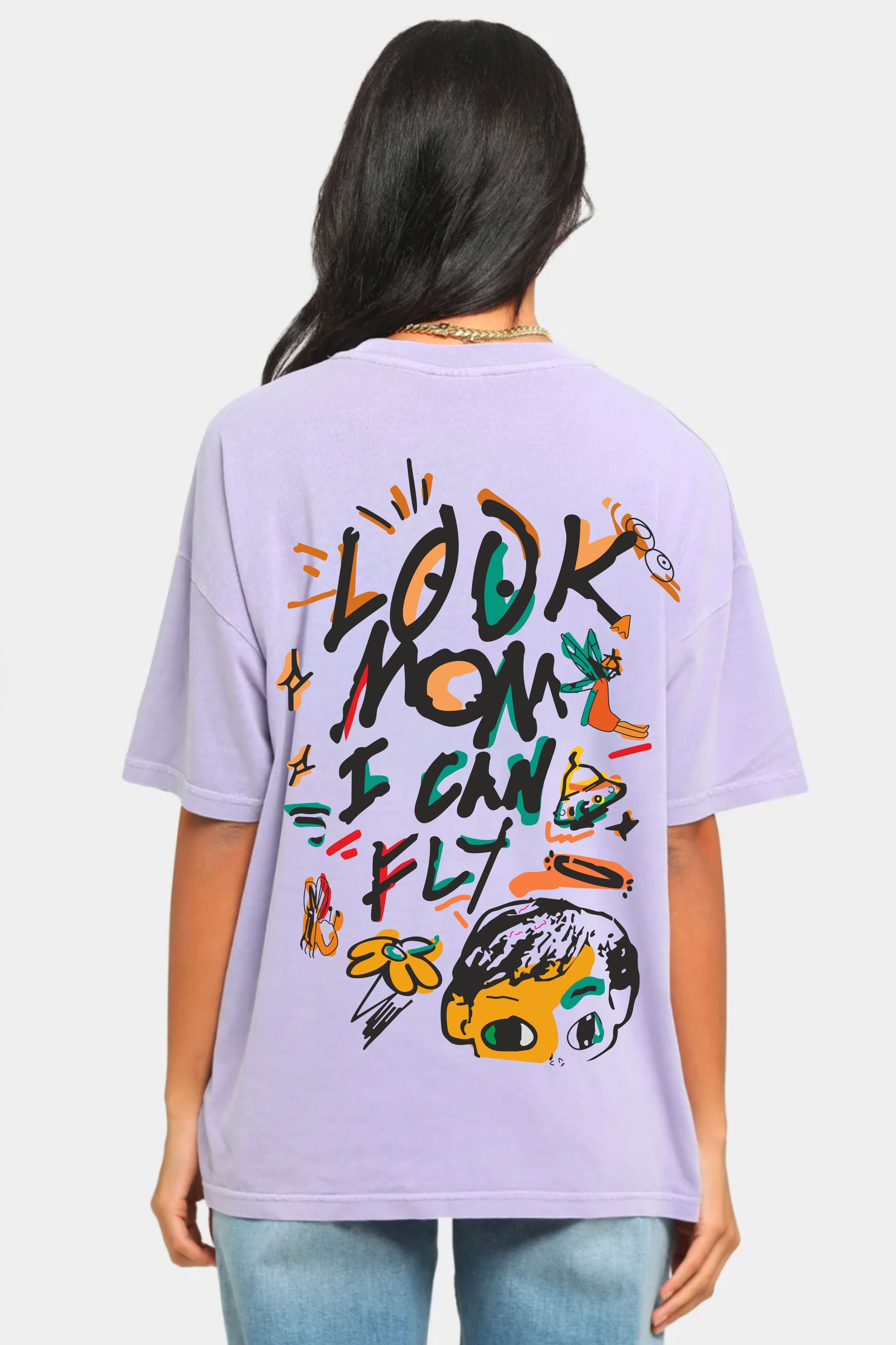 I can fly oversize printed T-shirt
