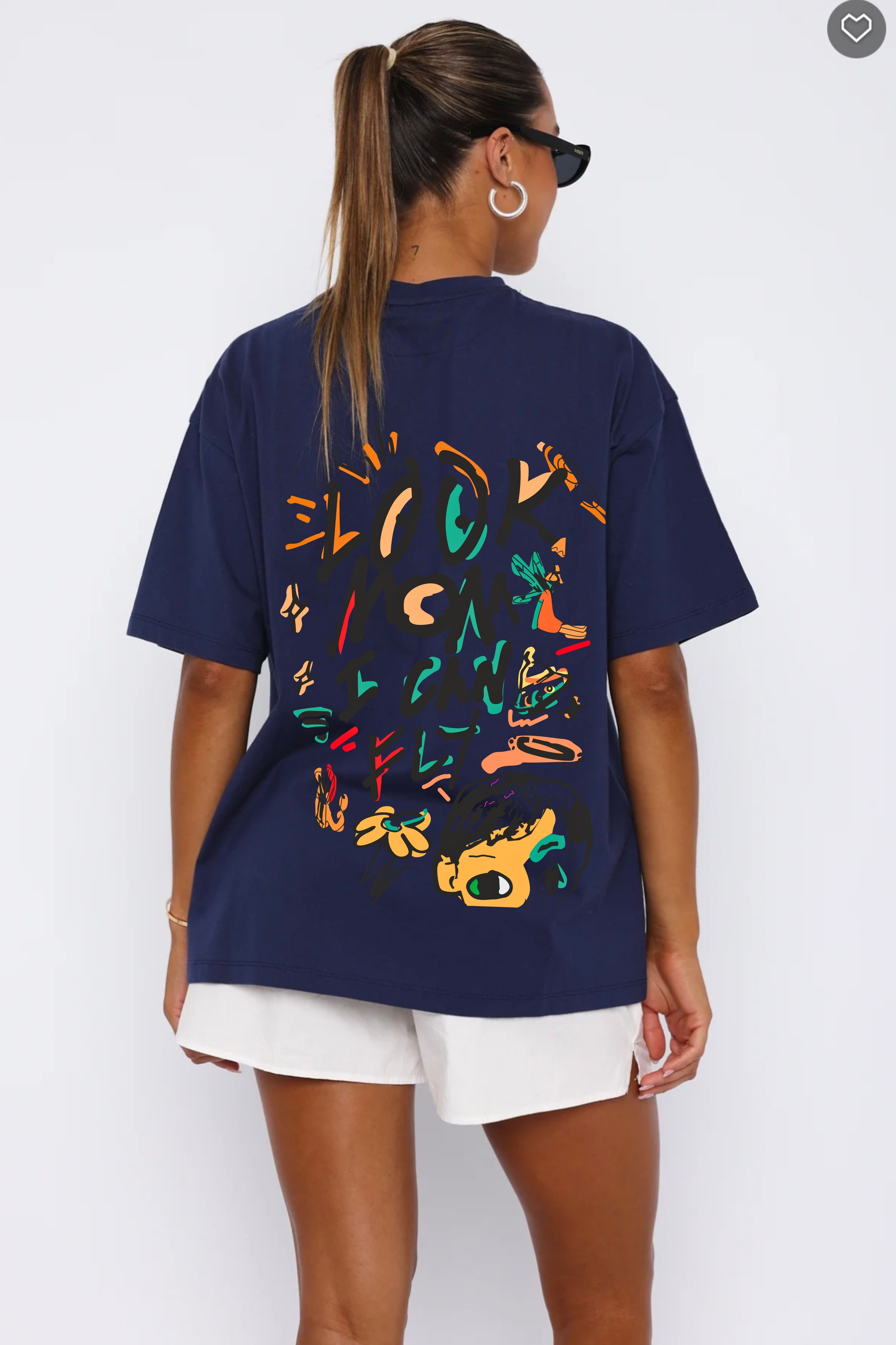 I can fly oversize printed T-shirt