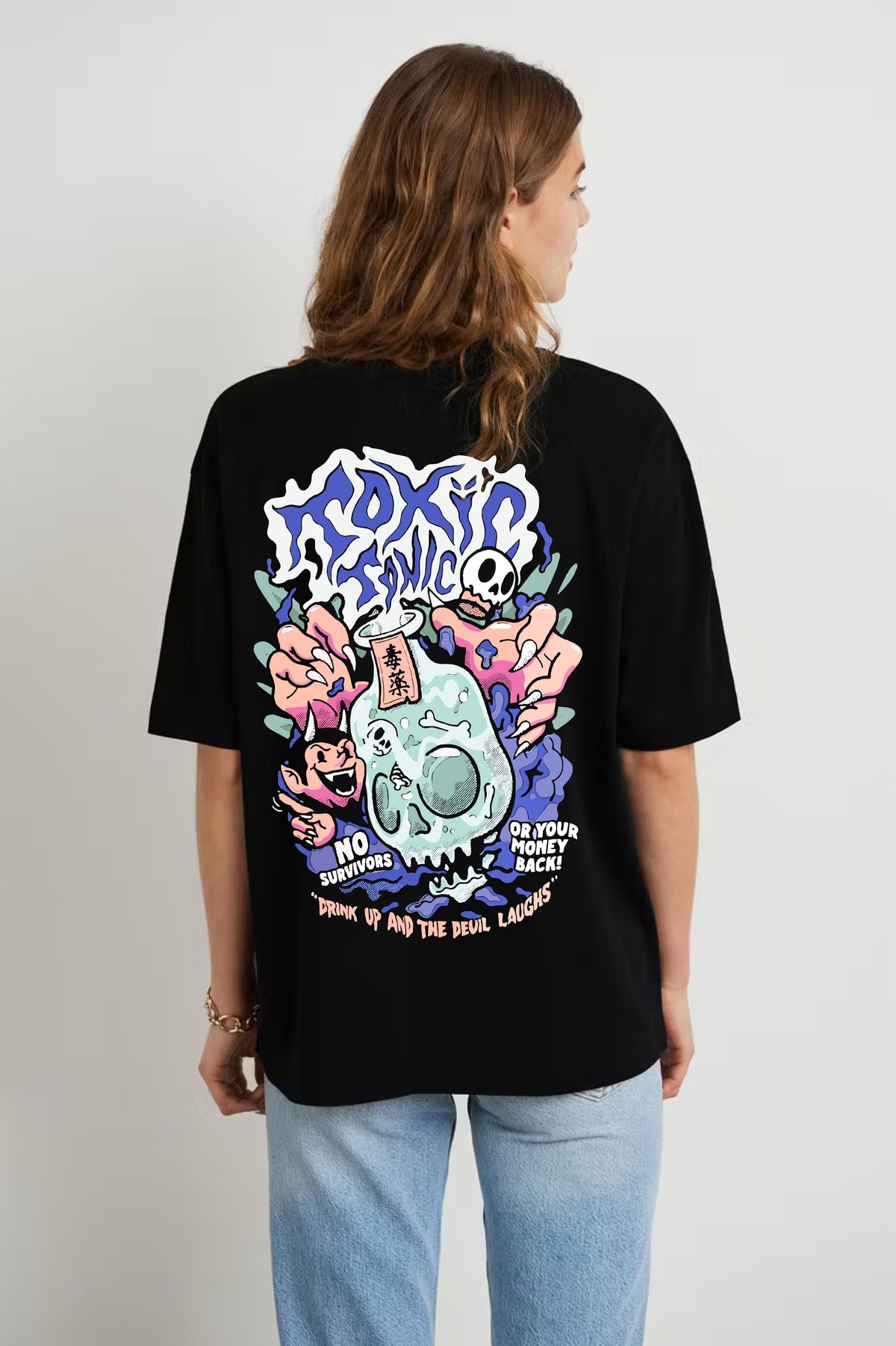 Toxic Tonic Printed Oversized  T-shirt