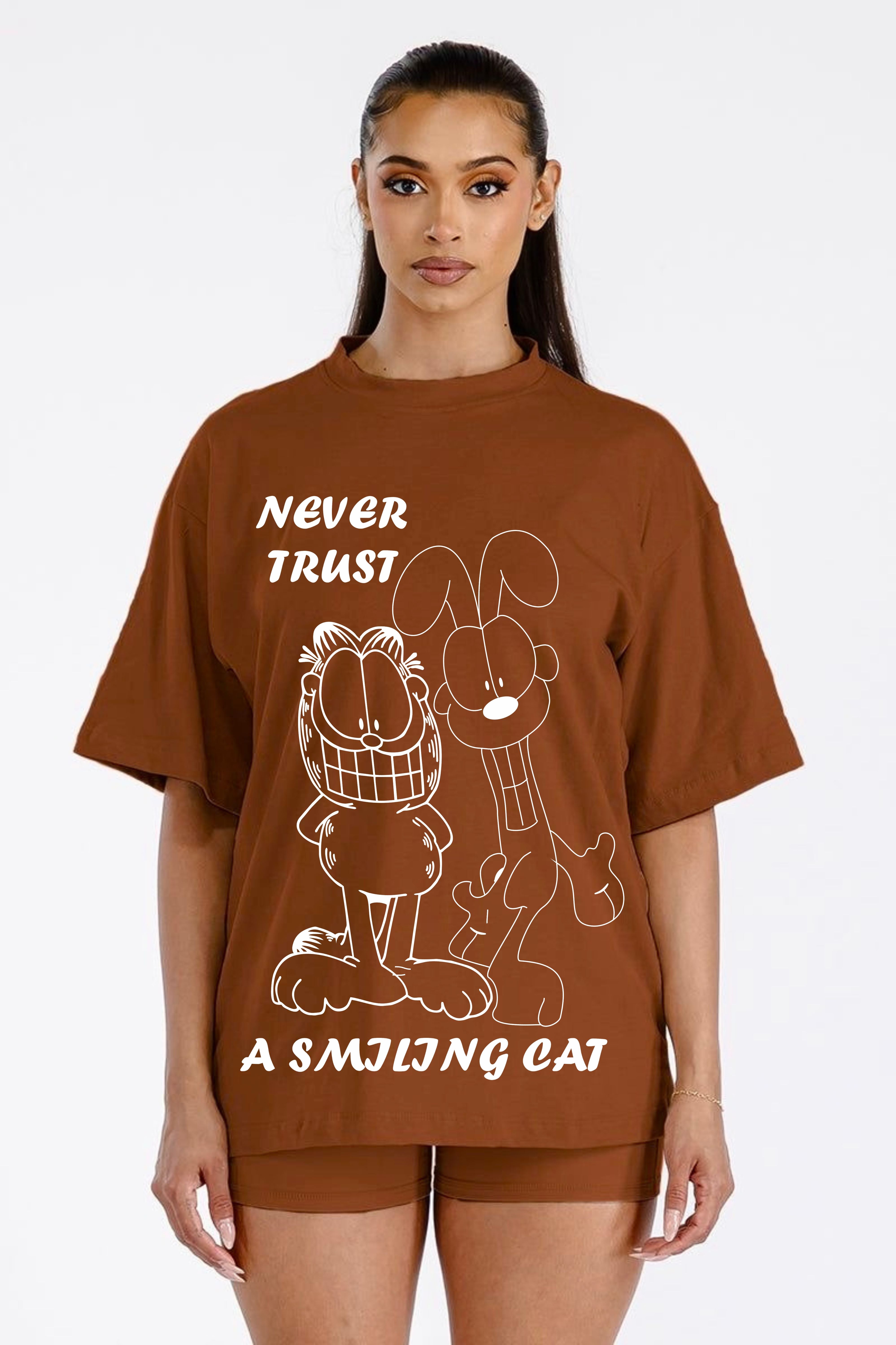 Smiling Cat Oversize T-shirt for women