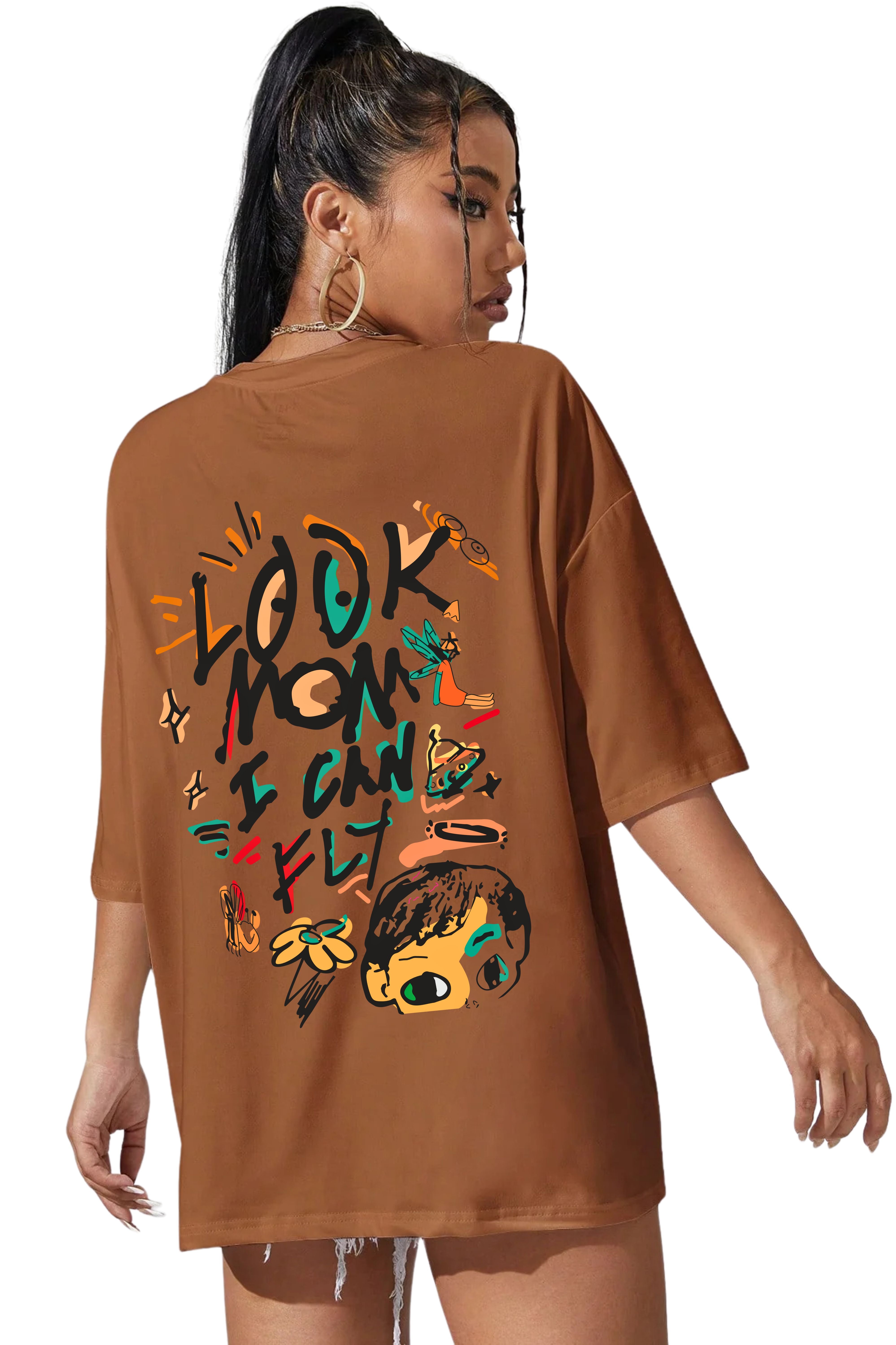 I can fly oversize printed T-shirt