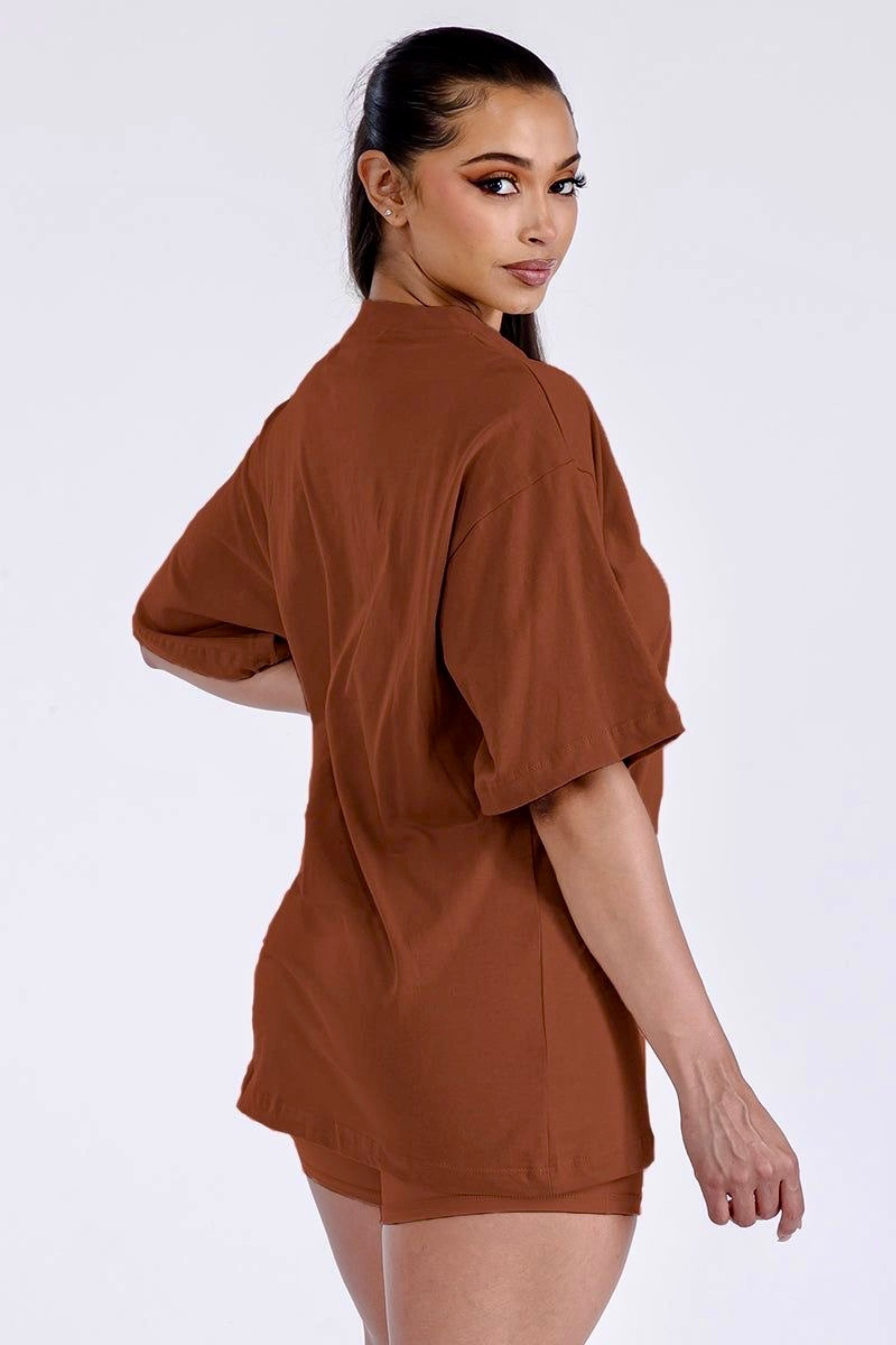 White Panda Brown Oversize T-shirt