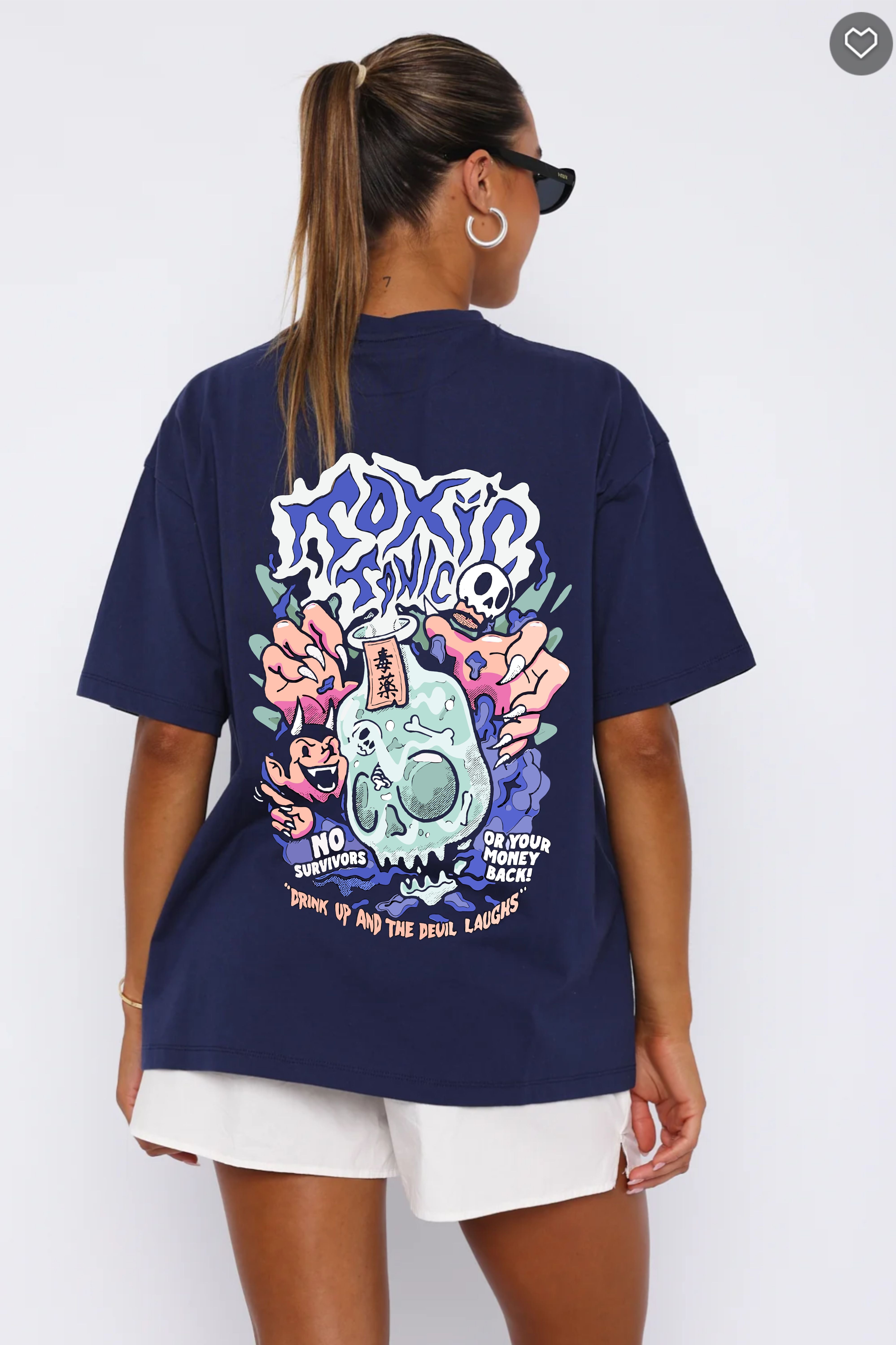 Toxic Tonic Printed Oversized  T-shirt